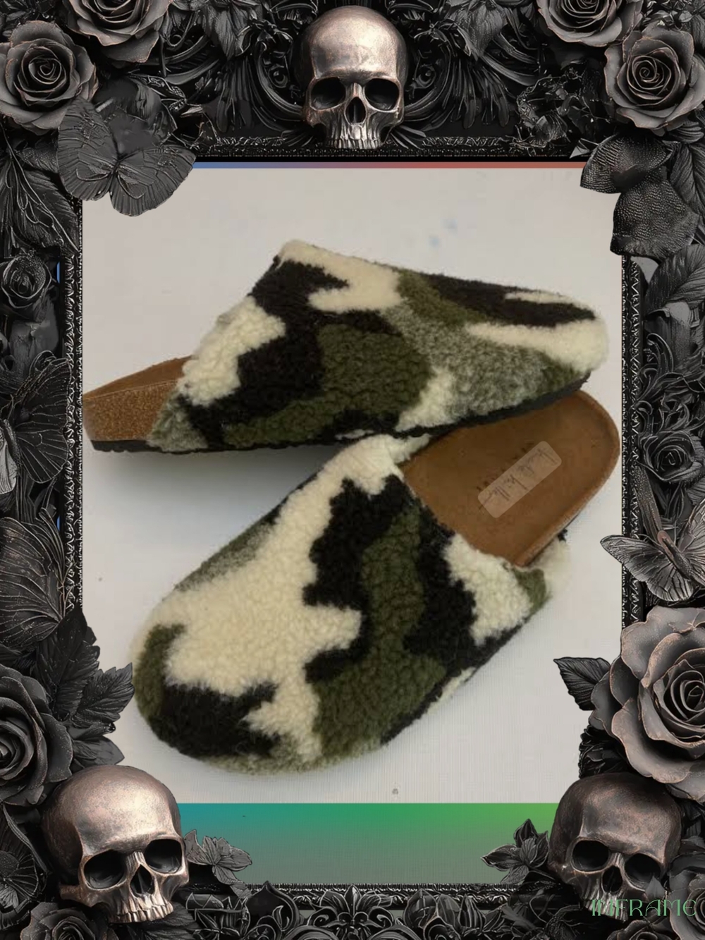 Nwr Nicole Miller Camouflage Sherpa Slip-On Mules Sizr 10